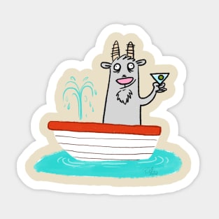 Goat in a Boat Sticker